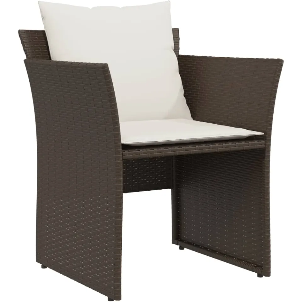 vidaXL Tuinstoel met voetenbank poly rattan bruin