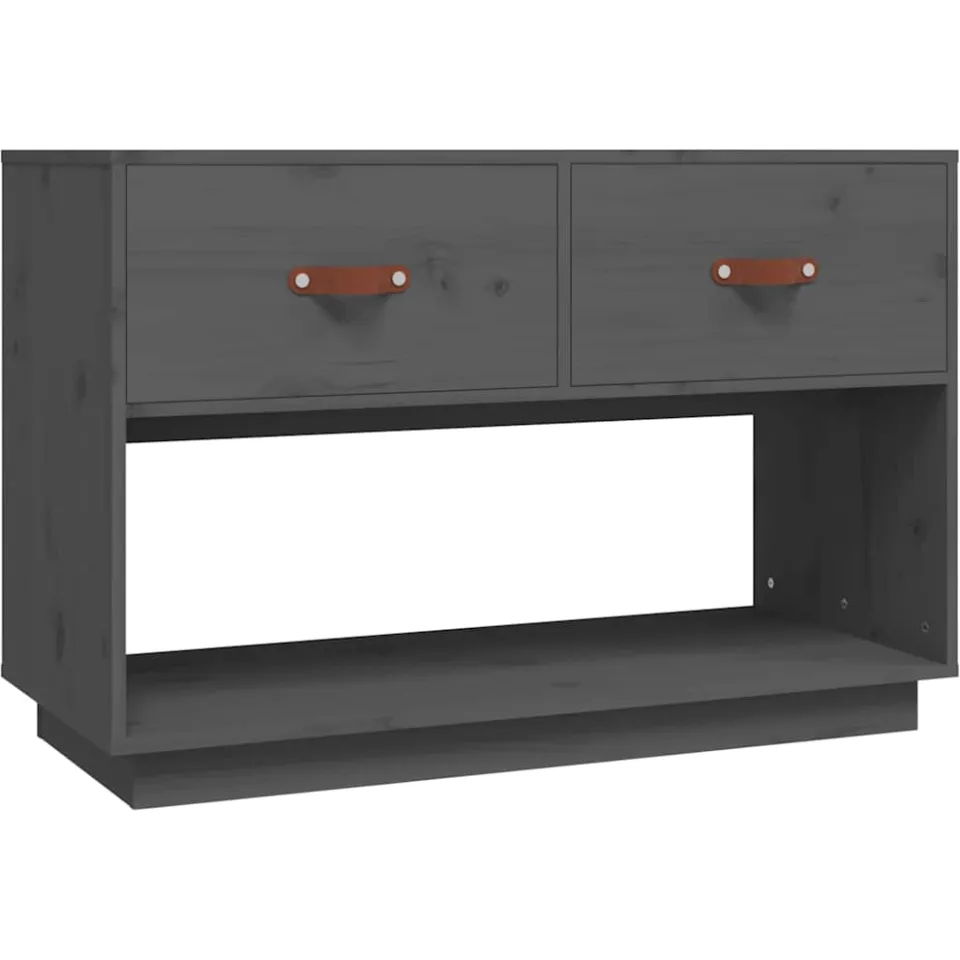 vidaXL Tv-meubel 90x40x60 cm massief grenenhout grijs