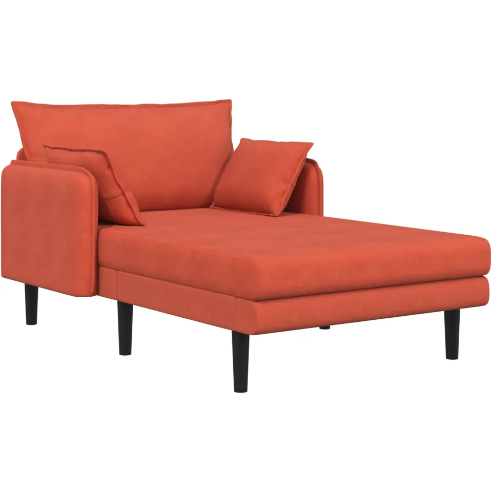 vidaXL Grote chaise longue Rood-oranje Katoenen stof, foto 3