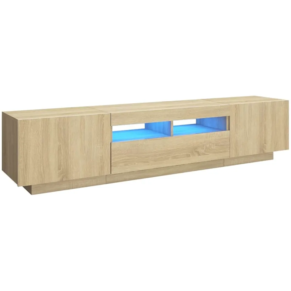 vidaXL Tv-meubel met LED-verlichting 180x35x40 cm sonoma eikenkleurig Bruin