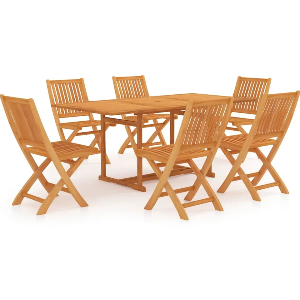 vidaXL 7-delige Tuinset massief teakhout bruin, foto 3