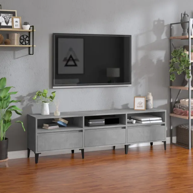 vidaXL Tv-meubel 150x30x44,5 cm bewerkt hout betongrijs grijs