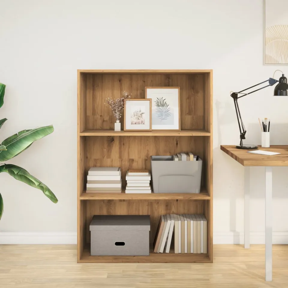 vidaXL Boekenkast 80x30x114 cm bewerkt hout artisanaal eikenkleurig, foto 2