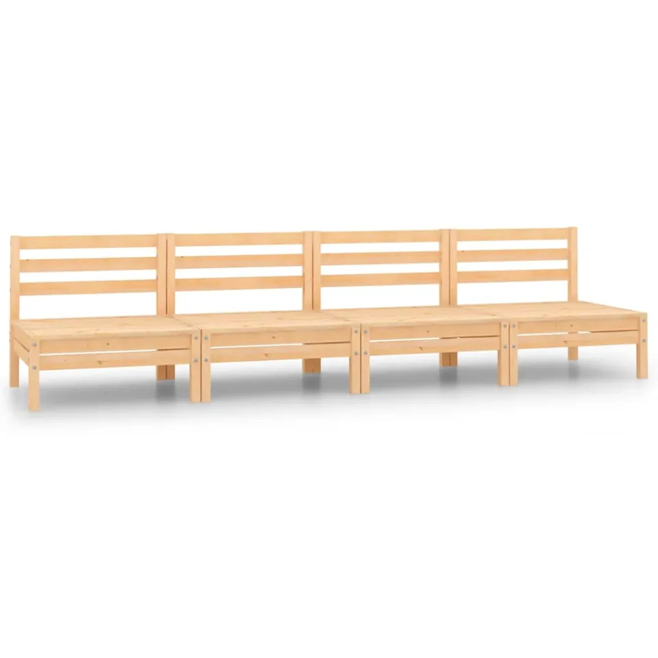 vidaXL 4-delige Loungeset massief grenenhout bruin