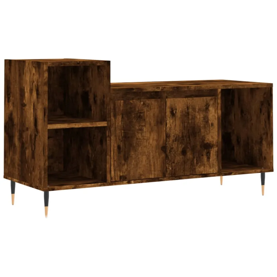 vidaXL Tv-meubel 100x35x55 cm bewerkt hout gerookt eikenkleurig, foto 3