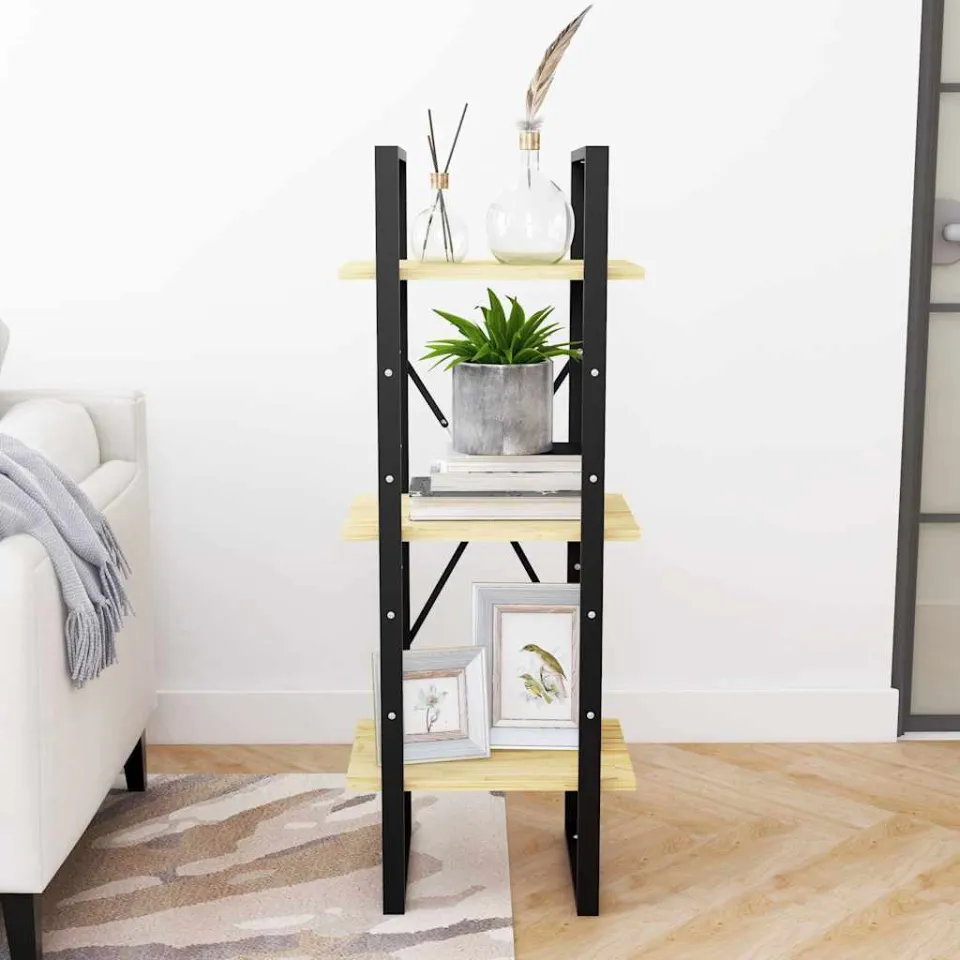 vidaXL Boekenkast met 3 schappen 40x30x105 cm massief grenenhout bruin, foto 3