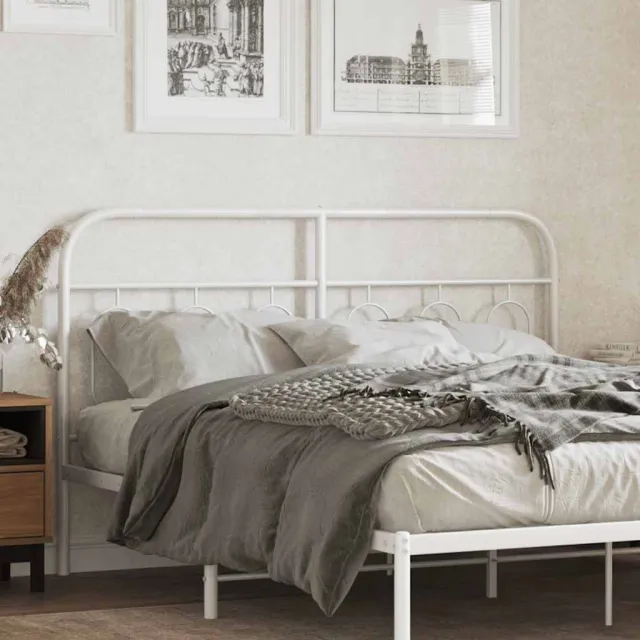vidaXL Vervangend hoofdbord 150 cm metaal wit