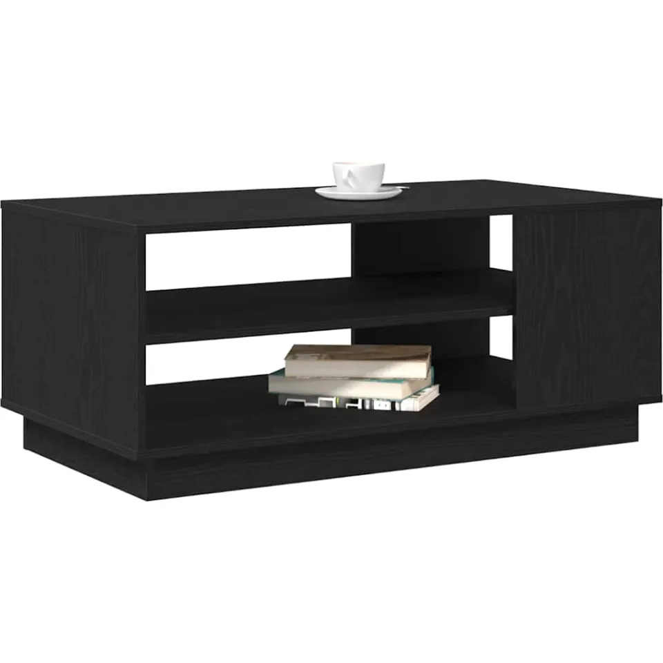 vidaXL Salontafel Zwart Eiken 102 x 55 x 43 cm Bewerkt hout