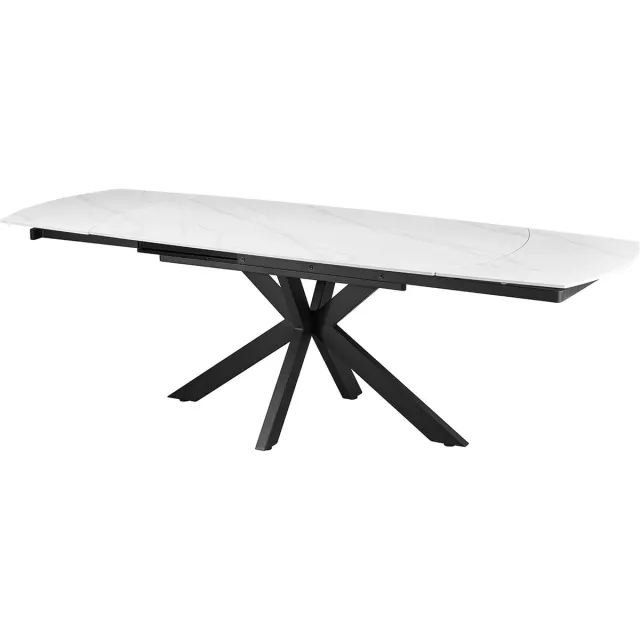 nv.t. Tafel/Uitschuifbare tafel/Verlengbare tafel Aries - 160/240x90x77cm - steen - marmer - Eettafel - Wit - Keramiek