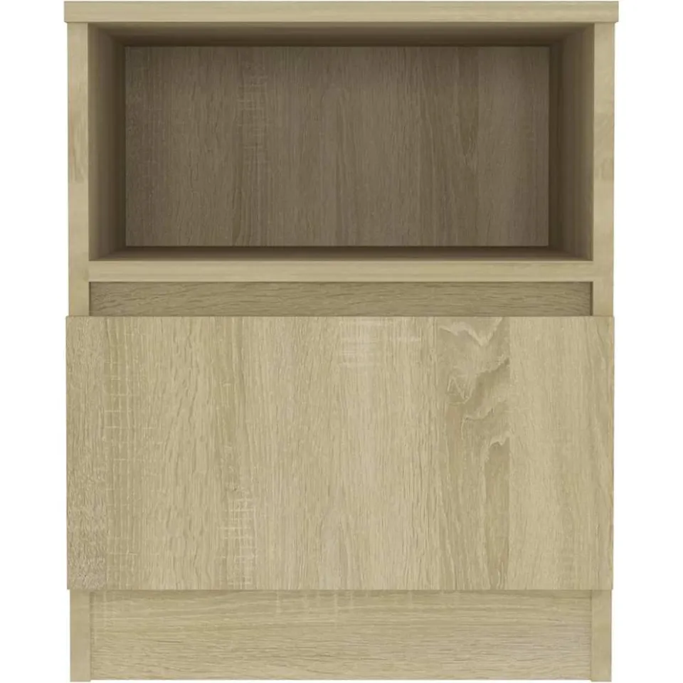 vidaXL Nachtkastje 40x40x50 cm bewerkt hout sonoma eikenkleurig, foto 4