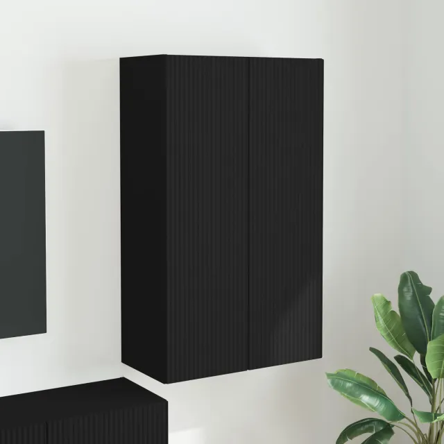 vidaXL TV-wandkast 59,5 x 31 x 100 cm Zwart Bewerkt hout, foto 2