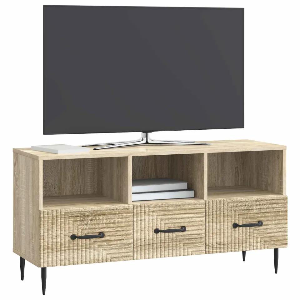 vidaXL TV-kast met lade Sonoma Eiken 102 x 34,5 x 50 cm Bewerkt hout Bruin