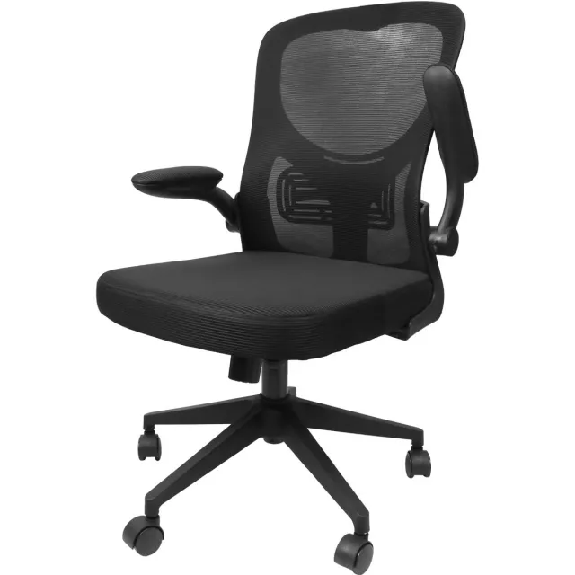 PIPIPOXER Bureaustoel- Ergonomische Bureaustoel-Bureaustoelen voor Volwassenen tot 120kg - Low Back Office Chair - Computer Stoel-Lendensteun-Zwart