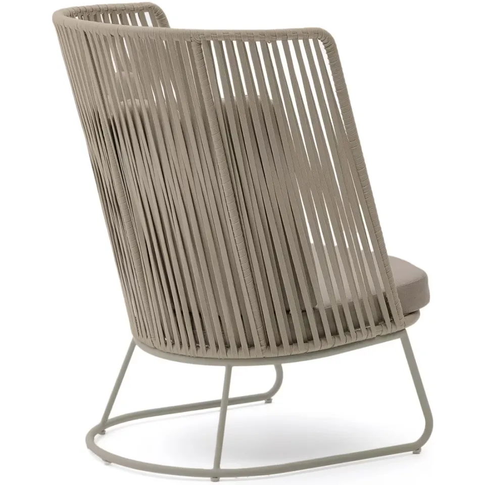 Kave Home Saconca fauteuil hoge rug beige, foto 3