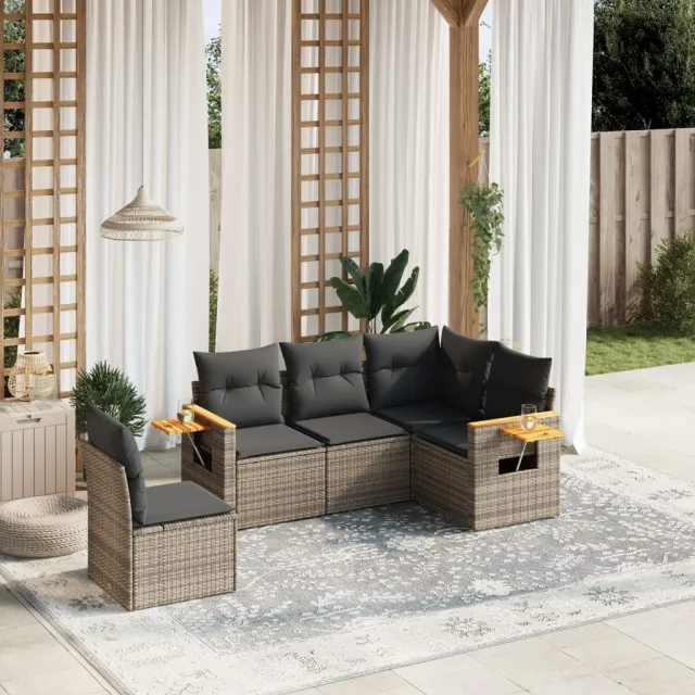 vidaXL Patio Sofa Set 5-zits Grey, foto 2