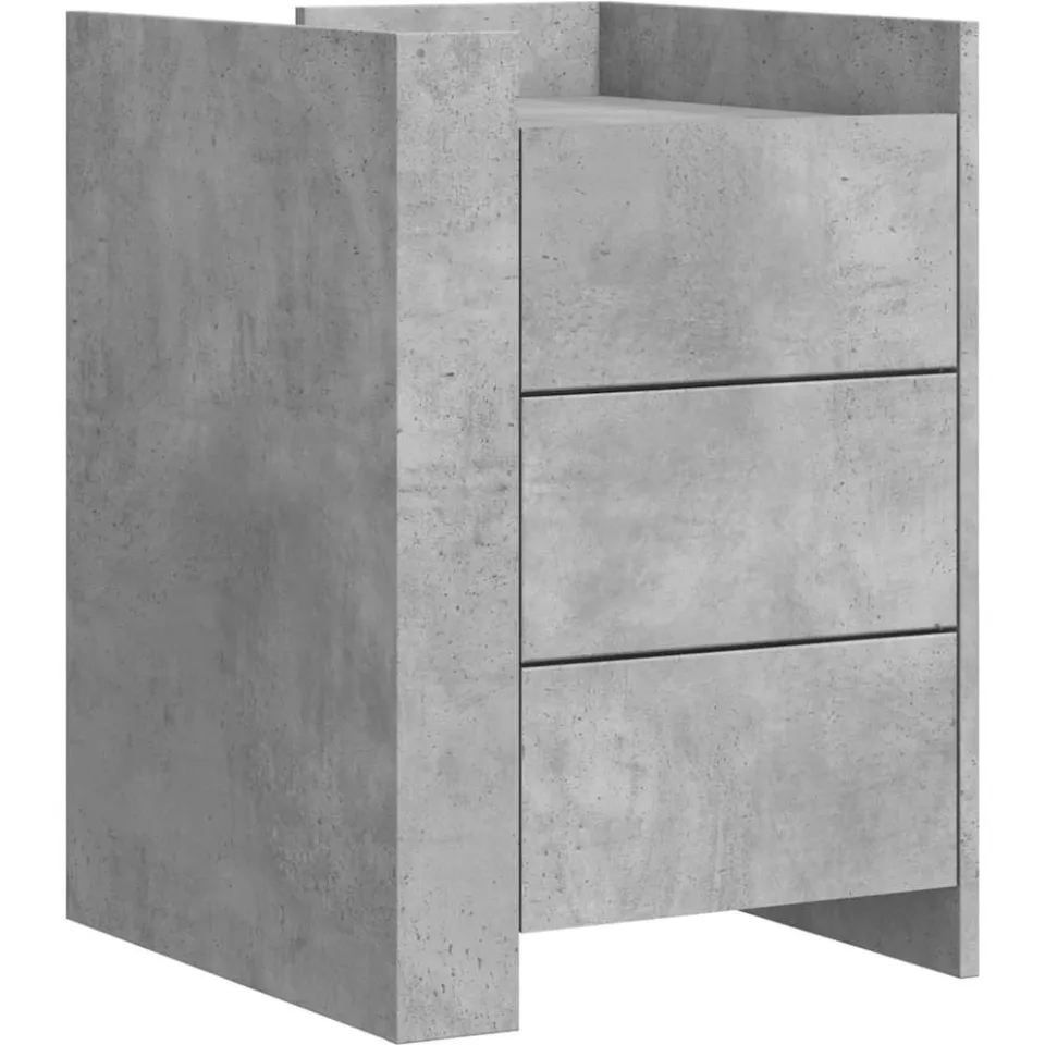 vidaXL Nachtkastje 45x50x65 cm bewerkt hout betongrijs grijs, foto 3