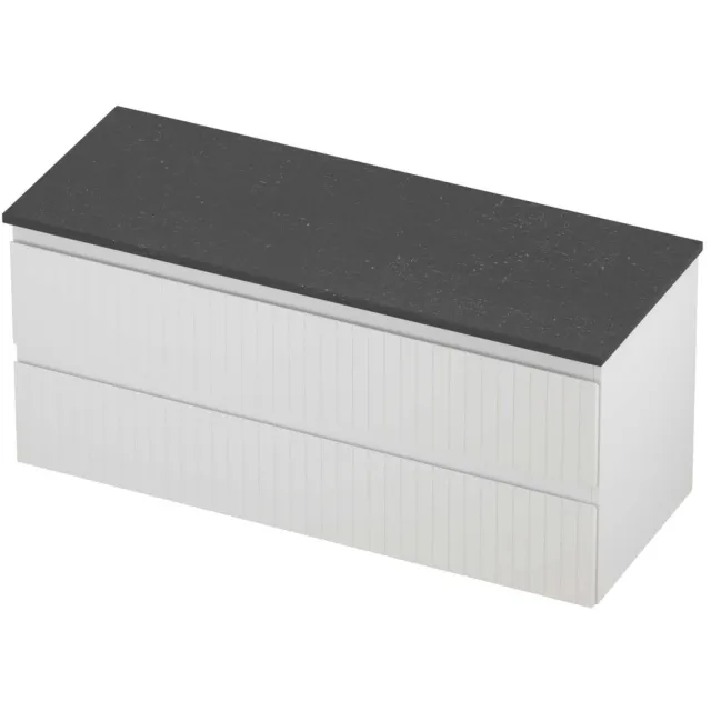 Proline Deck Badmeubelset Hardsteen Symmetrisch Gefreesd 120x46x55 cm Blue Stone Mat Wit