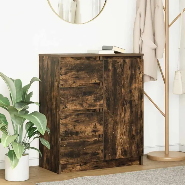vidaXL Dressoir met lades 71x35x84 cm spaanplaat gerookt eiken Bruin