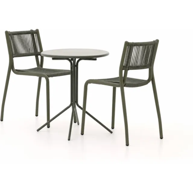 Manifesto Furniture Manifesto Misurina/Aziano ø60cm dining tuinset 3-delig stapelbaar Groen