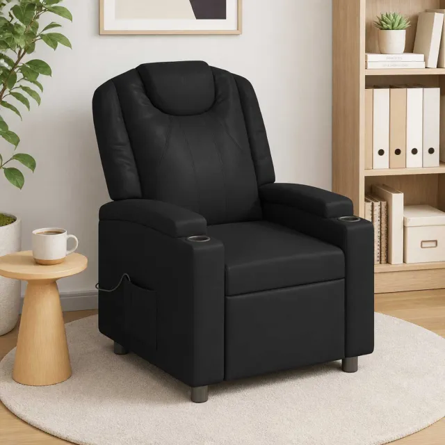 vidaXL Massage-relaxstoel Zwart 75 x 95 x 106 cm Stof, foto 2