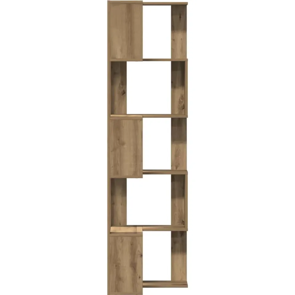 vidaXL Boekenkast 5-laags hoek 50x50x179 cm hout artisanaal eikenkleur Bruin