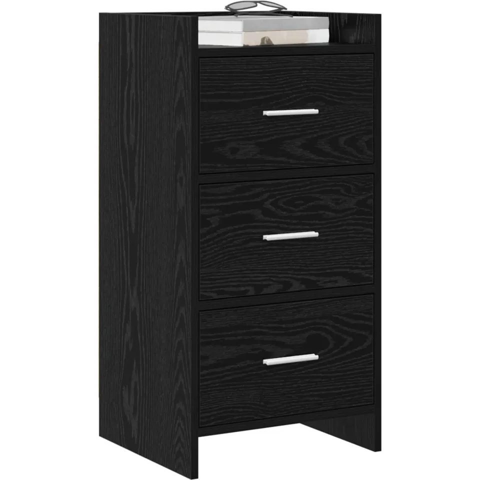 vidaXL Dressoir Zwart eiken 40 x 36 x 80 cm Bewerkt hout