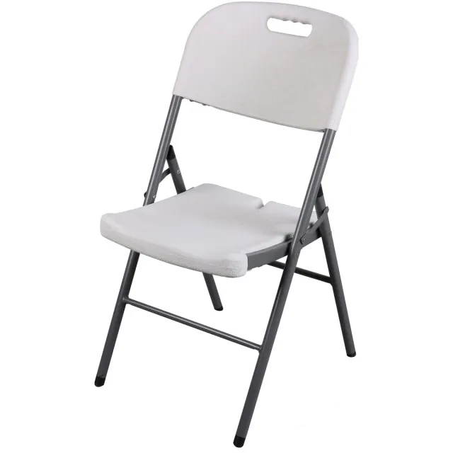 Sunnydays Klapstoel - met pvc zitting - wit - 44 x 45 x 86 cm - metaal - Bijzet stoelen - Inklapbaar