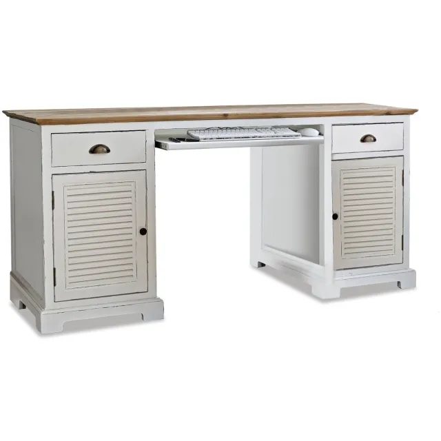 Loberon Bureau Belleplain wit/bruin