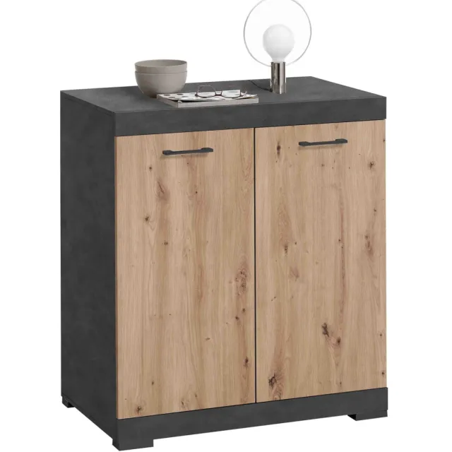Opbergkast Hermes Artisan Eiken 80x50x90 cm - 1 Bruin | Grijs