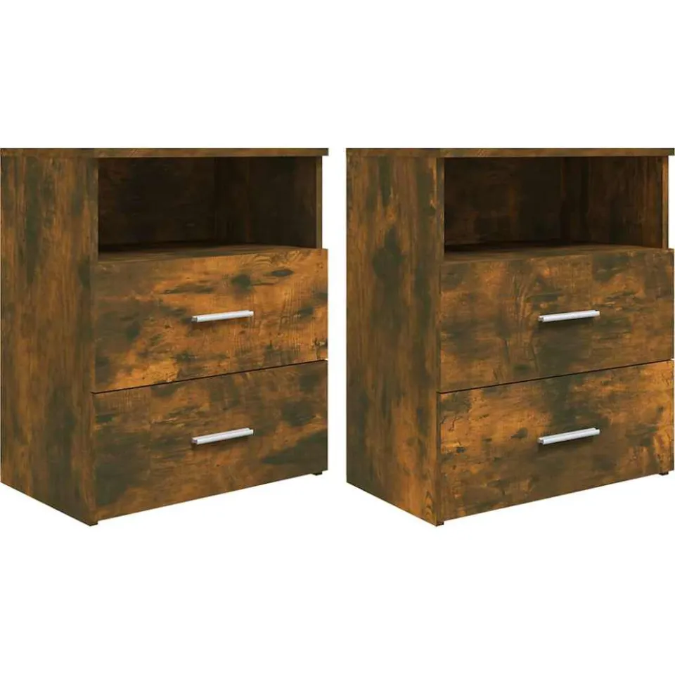 vidaXL Nachtkastjes 2 st 50x32x60 cm gerookt eikenkleurig, foto 3