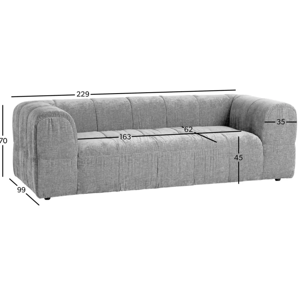 NOUS Living Kobe 3-zitsbank beige, foto 3
