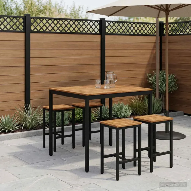 vidaXL Tuinbar Tafel NAARDEN Naturel en Zwart 110 x 108,5 x 105 cm, foto 2