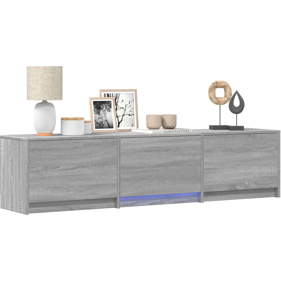 vidaXL TV-kast met LED 165x34x40 cm Grijs Sonoma Geconstrueerd hout