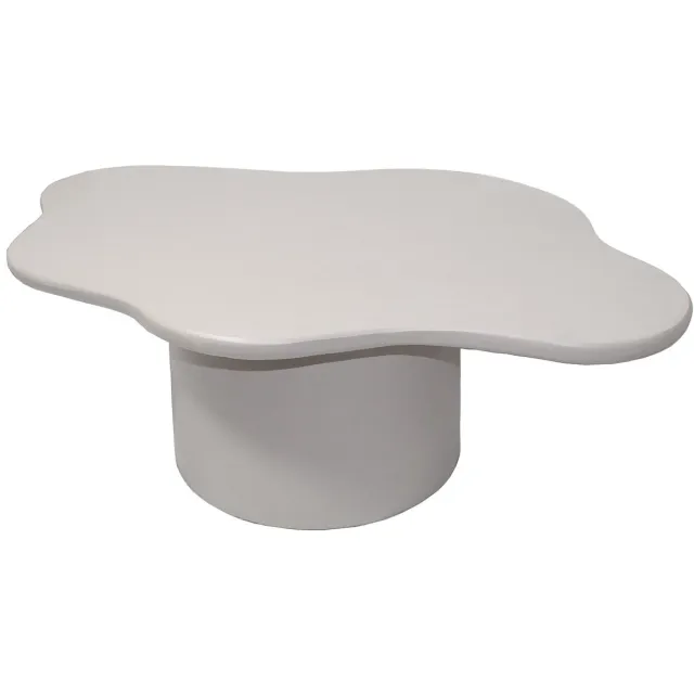 Vente-unique Salontafel in metaal - Crème - POLENDRA