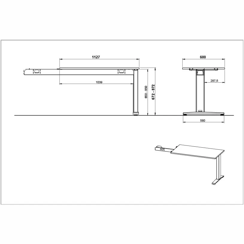 Aanbouwtafel Ergonoma Eiken, foto 5
