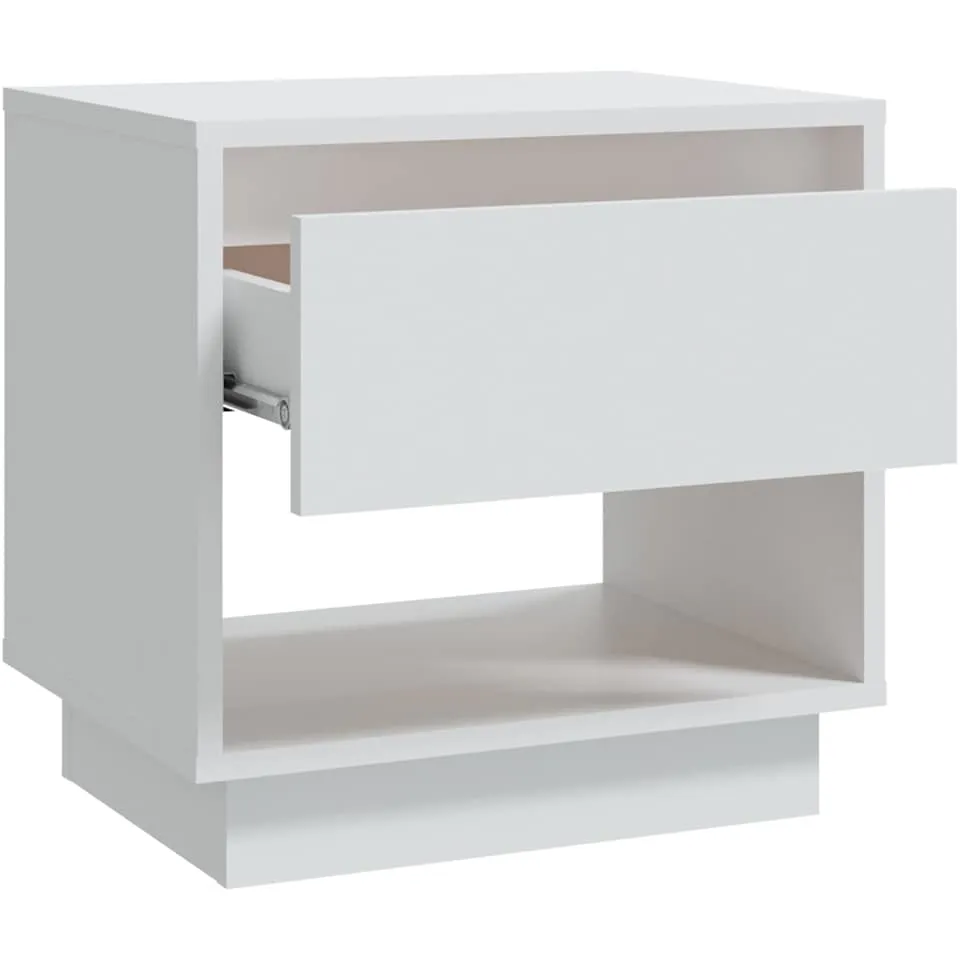 vidaXL Nachtkastje 45x34x44 cm bewerkt hout wit