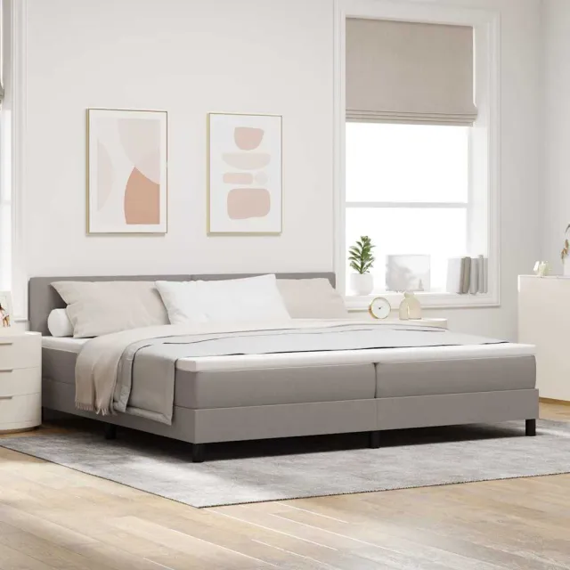 vidaXL Boxspringbed met hoofdeinde Taupe 200 x 200 cm Stof