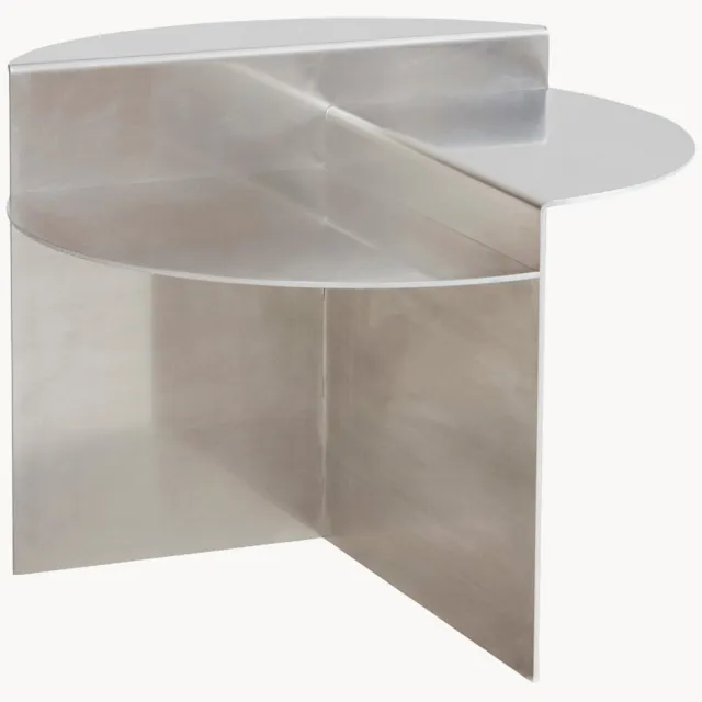 FRAMA Ronde bijzettafel Rivet Zilverkleurig