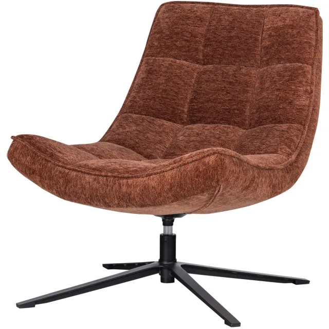 WOOOD Maudi Draaifauteuil - Polyester - Naturel - 84x74x86 brown