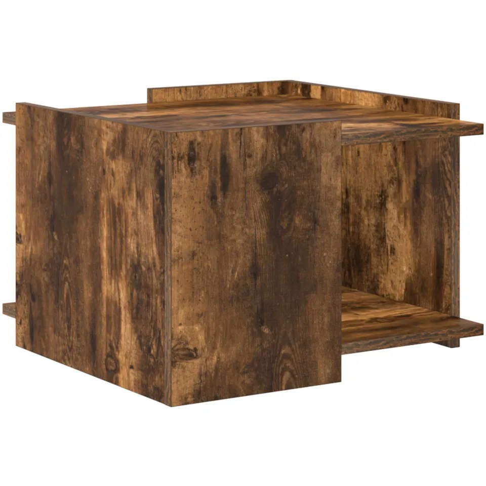 vidaXL Salontafel Gerookt eiken 50,5 x 50 x 33 cm Bewerkt hout, foto 3