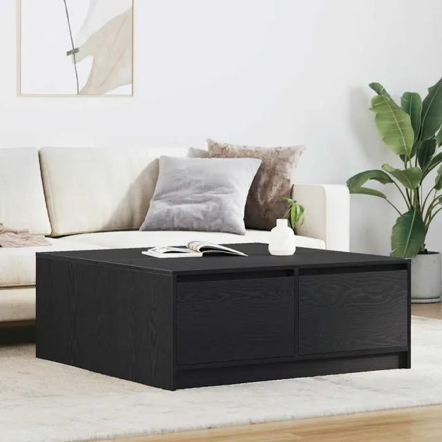 vidaXL Salontafel met lades 100x100x40 cm zwart eikenkleurig, foto 2