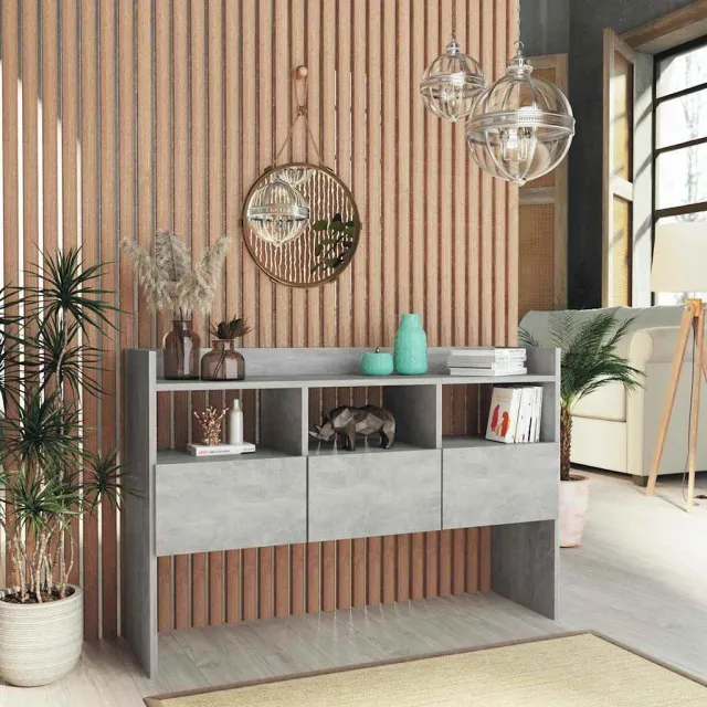 vidaXL Dressoir 105x30x70 cm bewerkt hout betongrijs grijs, foto 2