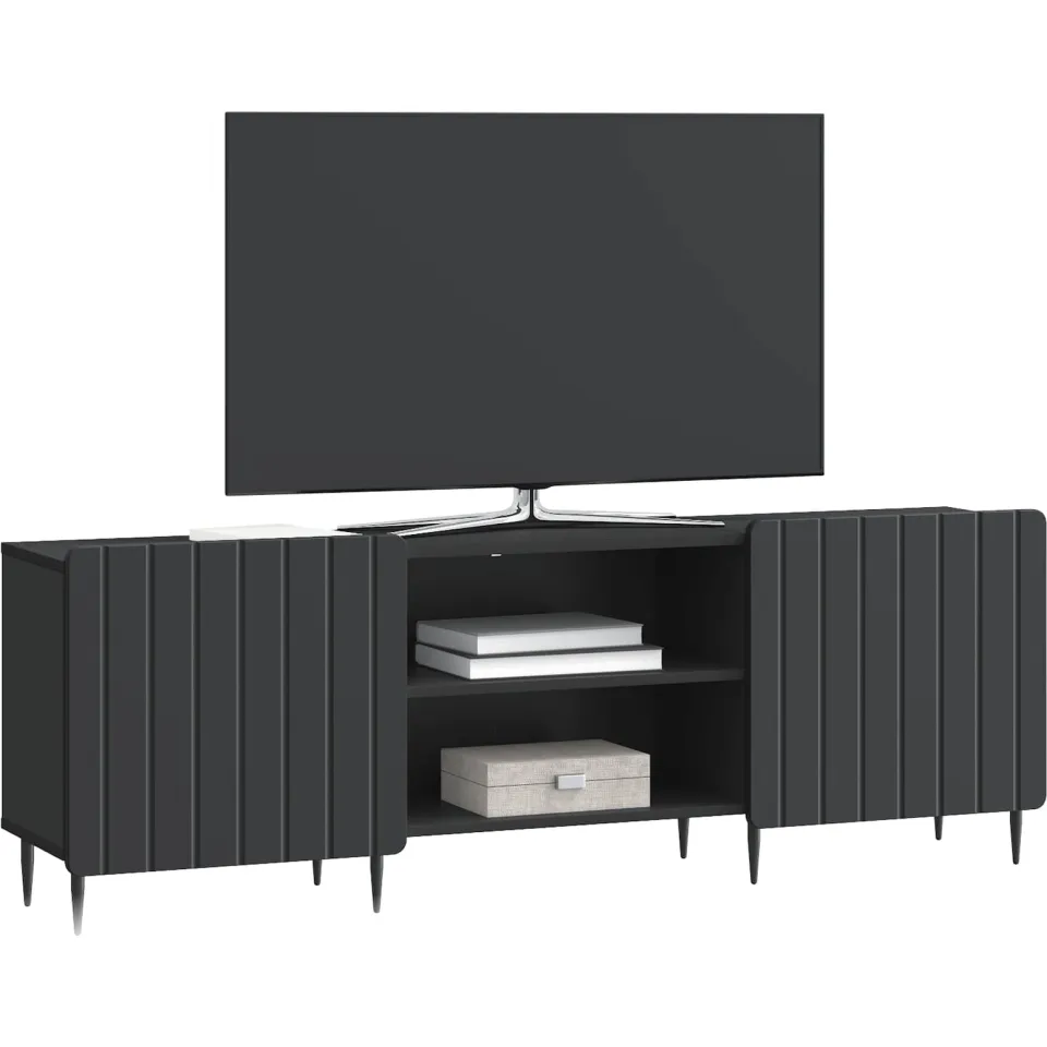 vidaXL TV-kast Zwart 150 x 31 x 52 cm Bewerkt hout, foto 3