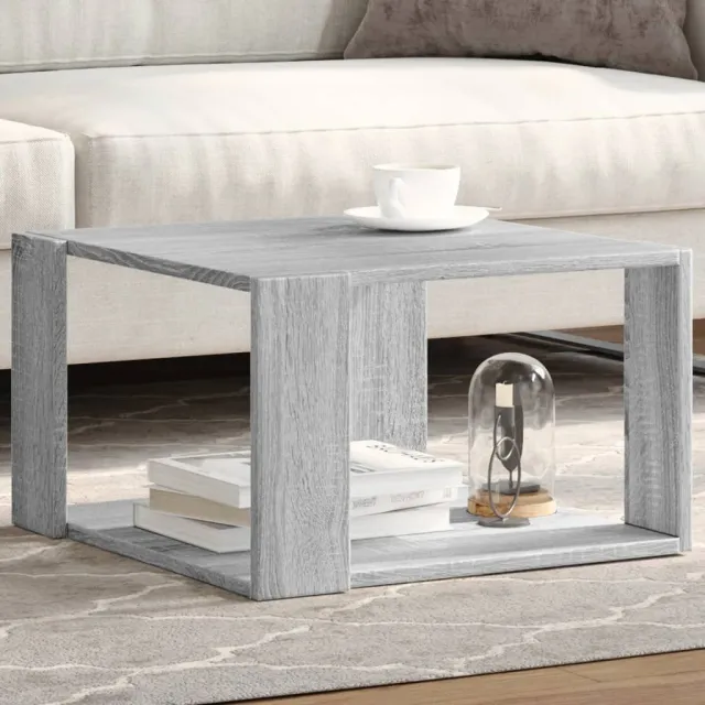 vidaXL Salontafel 51,5x51,5x30 cm bewerkt hout grijs sonoma eikenkleur, foto 2