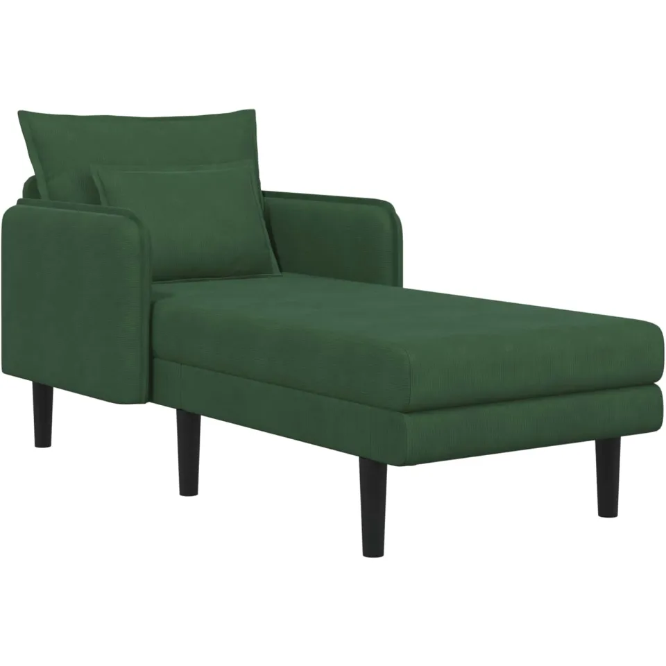 vidaXL Grote chaise longue Donkergroen Katoenen stof
