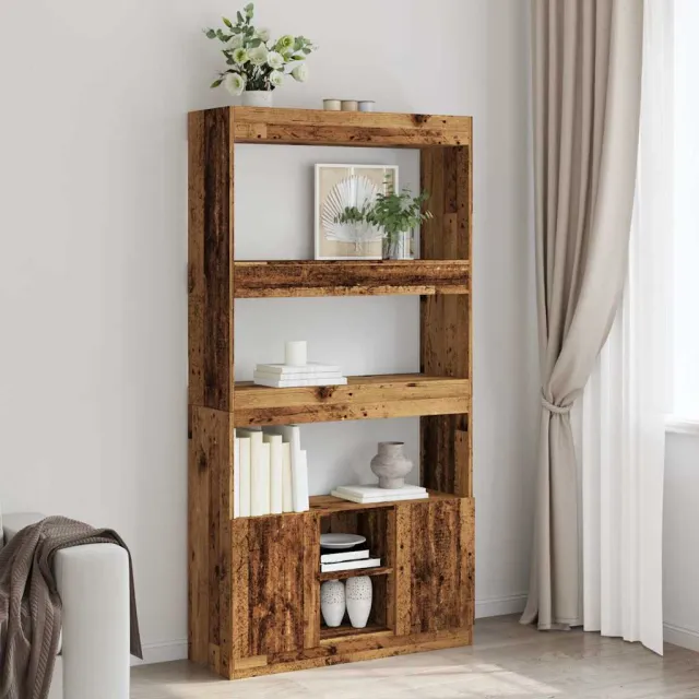 vidaXL Hoge kast 92x33x180 cm bewerkt hout oud houtkleurig bruin, foto 2
