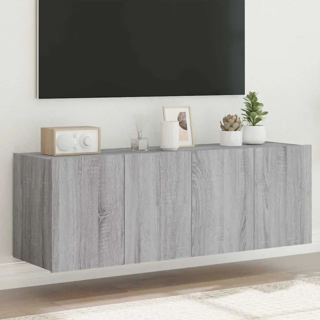 vidaXL Tv-wandmeubels met LED 2 st 60x35x41 cm grijs sonoma eiken, foto 2