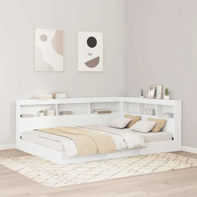 vidaXL Boekenkast Bed met plank Wit 150 x 200 cm Bewerkt hout
