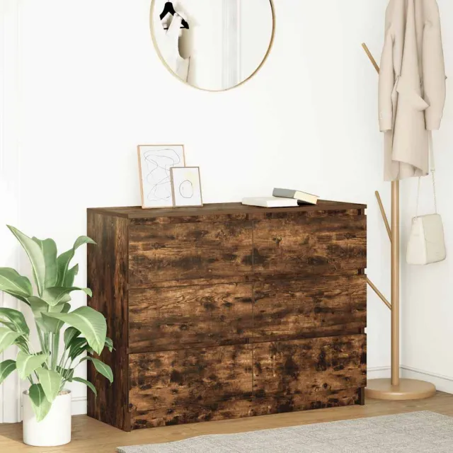vidaXL Dressoir 100x35x76 cm bewerkt hout gerookt eikenkleurig Bruin
