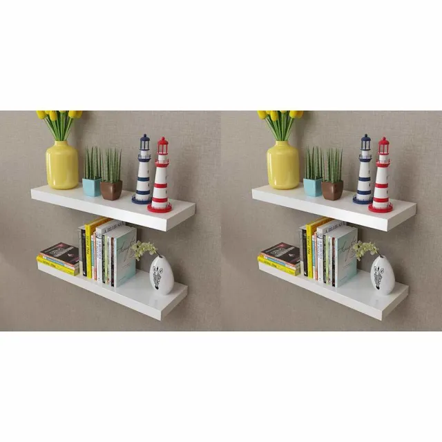 vidaXL Wandplanken 4 st 60 cm wit